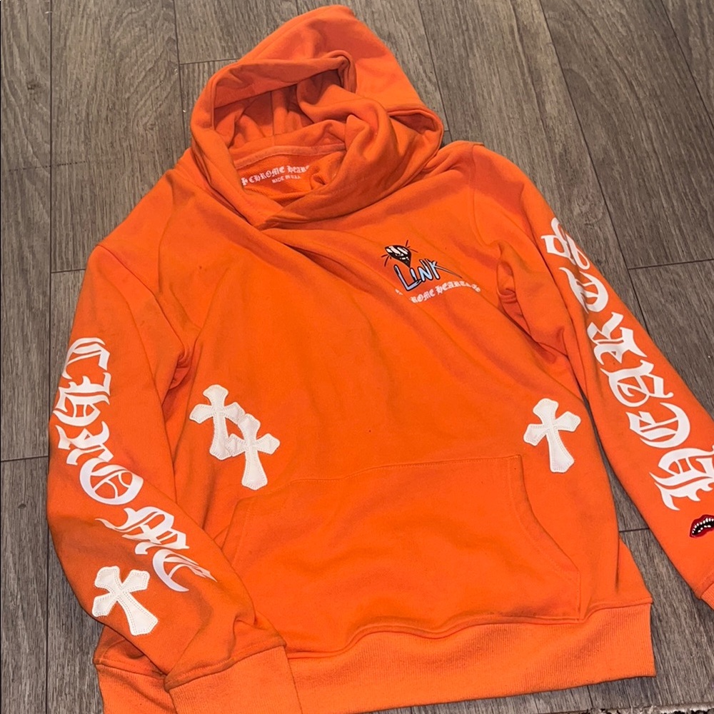 Chrome Hearts Orange Sweatshirt with White Accents